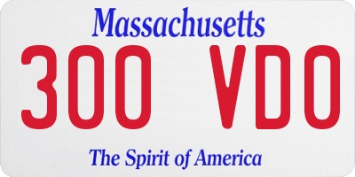 MA license plate 300VD0