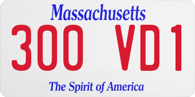 MA license plate 300VD1