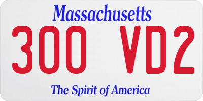 MA license plate 300VD2