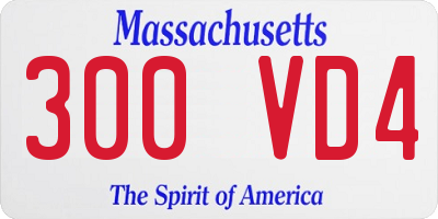 MA license plate 300VD4