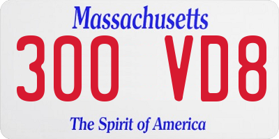 MA license plate 300VD8