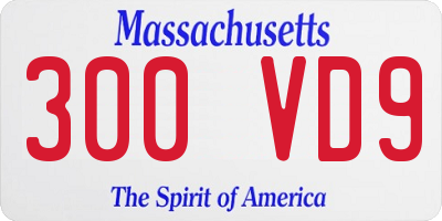 MA license plate 300VD9