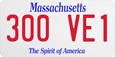 MA license plate 300VE1