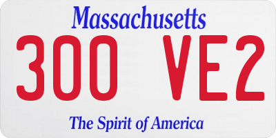 MA license plate 300VE2