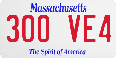 MA license plate 300VE4