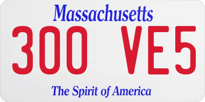 MA license plate 300VE5