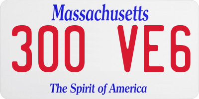 MA license plate 300VE6