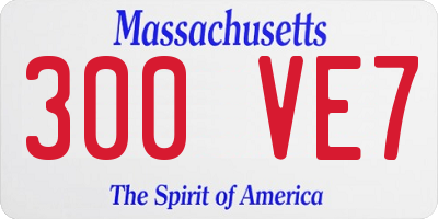 MA license plate 300VE7