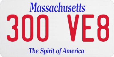 MA license plate 300VE8