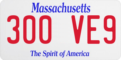 MA license plate 300VE9