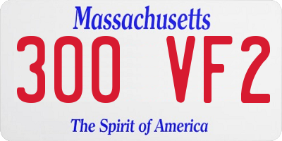 MA license plate 300VF2