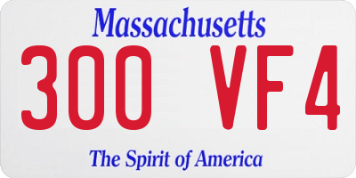 MA license plate 300VF4