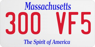 MA license plate 300VF5