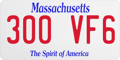 MA license plate 300VF6