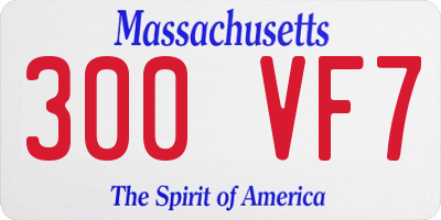 MA license plate 300VF7