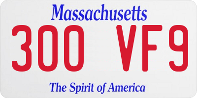 MA license plate 300VF9