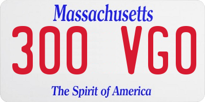 MA license plate 300VG0