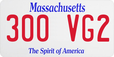 MA license plate 300VG2