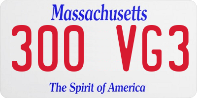 MA license plate 300VG3