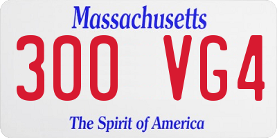 MA license plate 300VG4