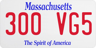 MA license plate 300VG5