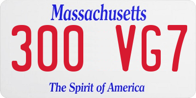 MA license plate 300VG7