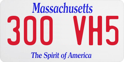 MA license plate 300VH5