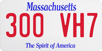 MA license plate 300VH7