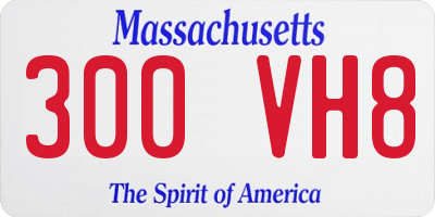 MA license plate 300VH8