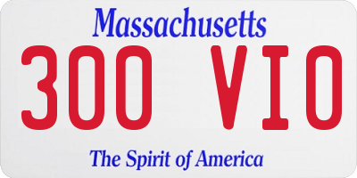 MA license plate 300VI0