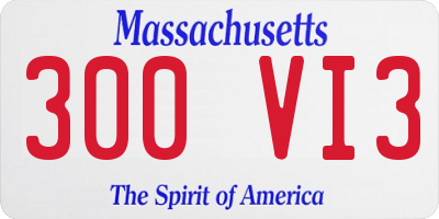MA license plate 300VI3