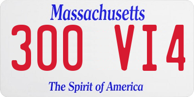 MA license plate 300VI4