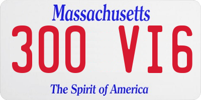MA license plate 300VI6