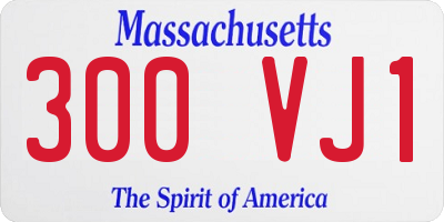MA license plate 300VJ1