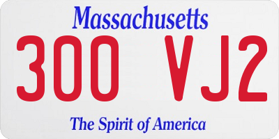 MA license plate 300VJ2