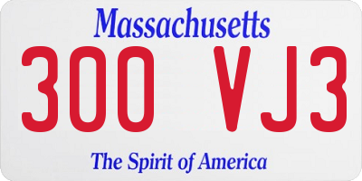MA license plate 300VJ3