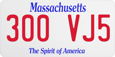 MA license plate 300VJ5
