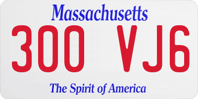 MA license plate 300VJ6