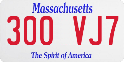 MA license plate 300VJ7