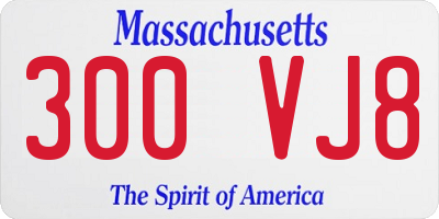 MA license plate 300VJ8
