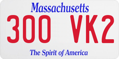 MA license plate 300VK2