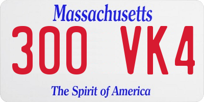 MA license plate 300VK4