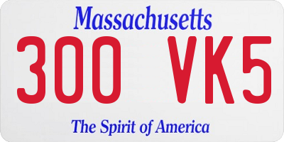 MA license plate 300VK5