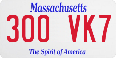 MA license plate 300VK7