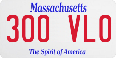 MA license plate 300VL0