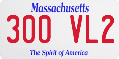 MA license plate 300VL2