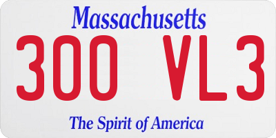 MA license plate 300VL3