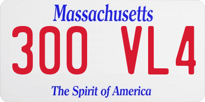 MA license plate 300VL4