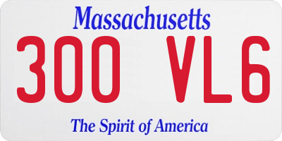 MA license plate 300VL6