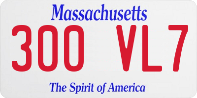 MA license plate 300VL7